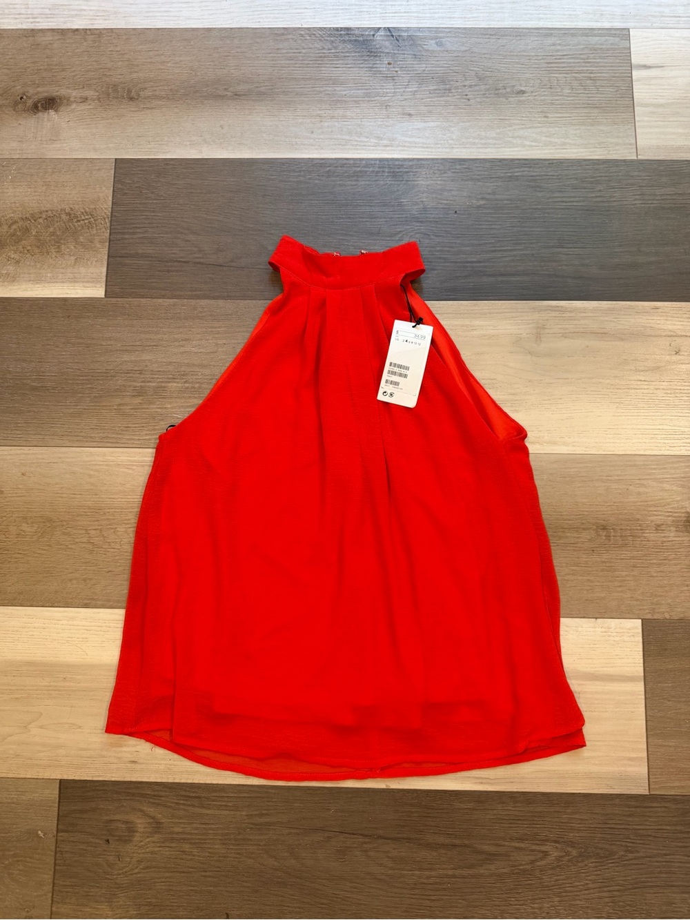 H&M Bright Red High-Neck Sleeveless Camisole